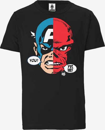 LOGOSHIRT T-Shirt 'Captain America And Red Skull Faces' in schwarz, Produktansicht