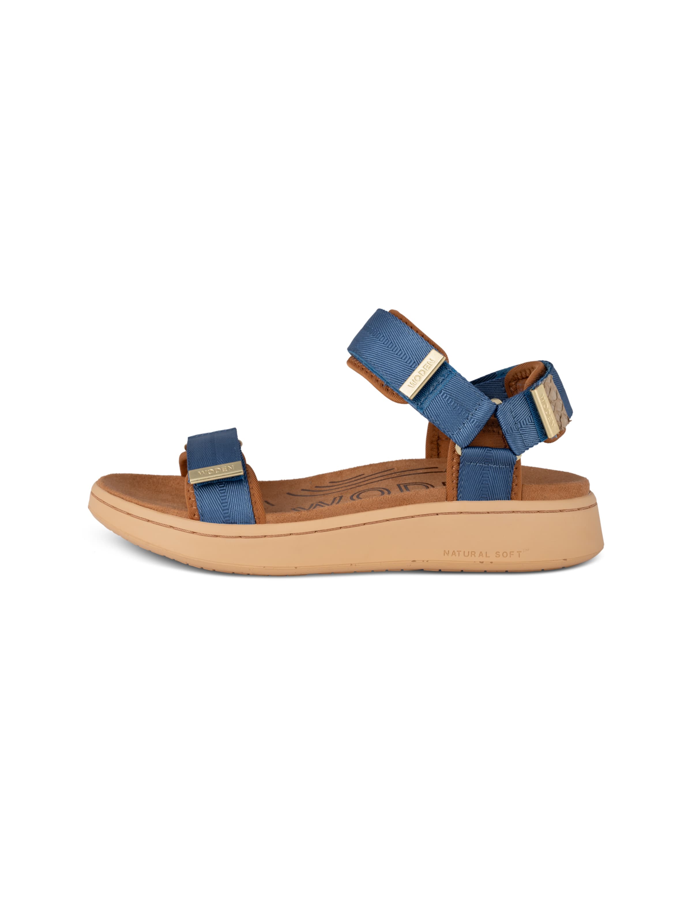 WODEN Sandals 'Line' in Blue: front