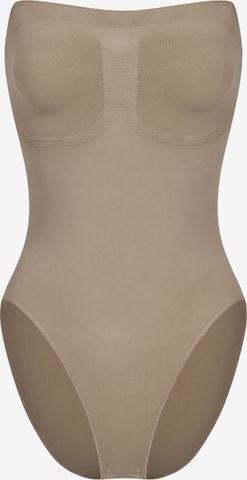 cfab (formerly creamy fabrics) Shapingbody 'Trägerloser Bodysuit Sculpting Shapewear mit Slip' in Beige: Vorderseite