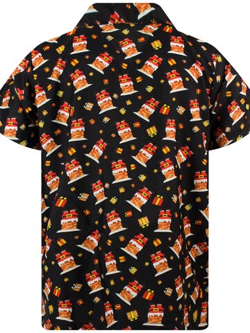Coupe regular Chemise 'Christmas Stuck Santa' King Kameha en noir
