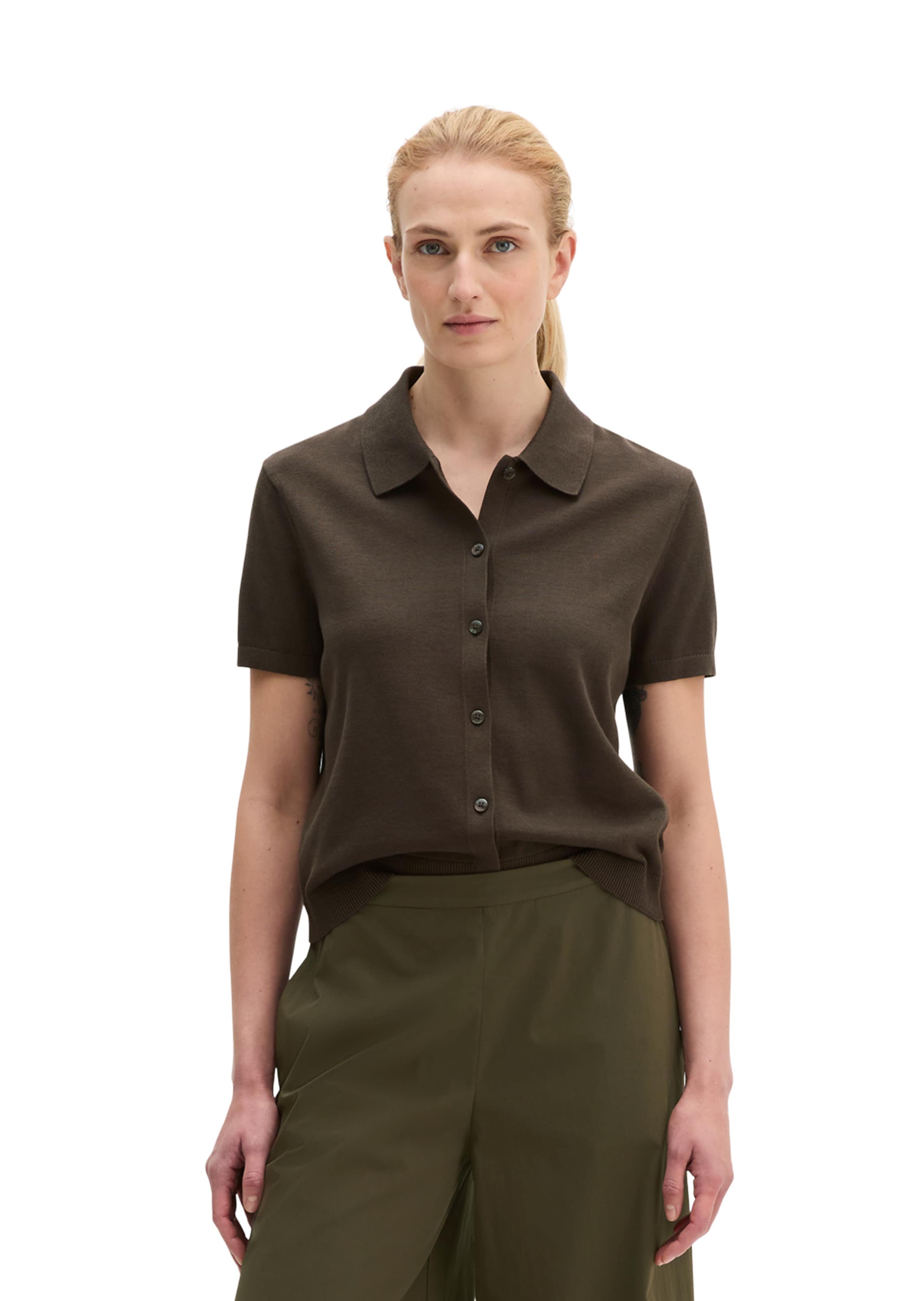 Marc O'Polo Knit Cardigan in Brown: front