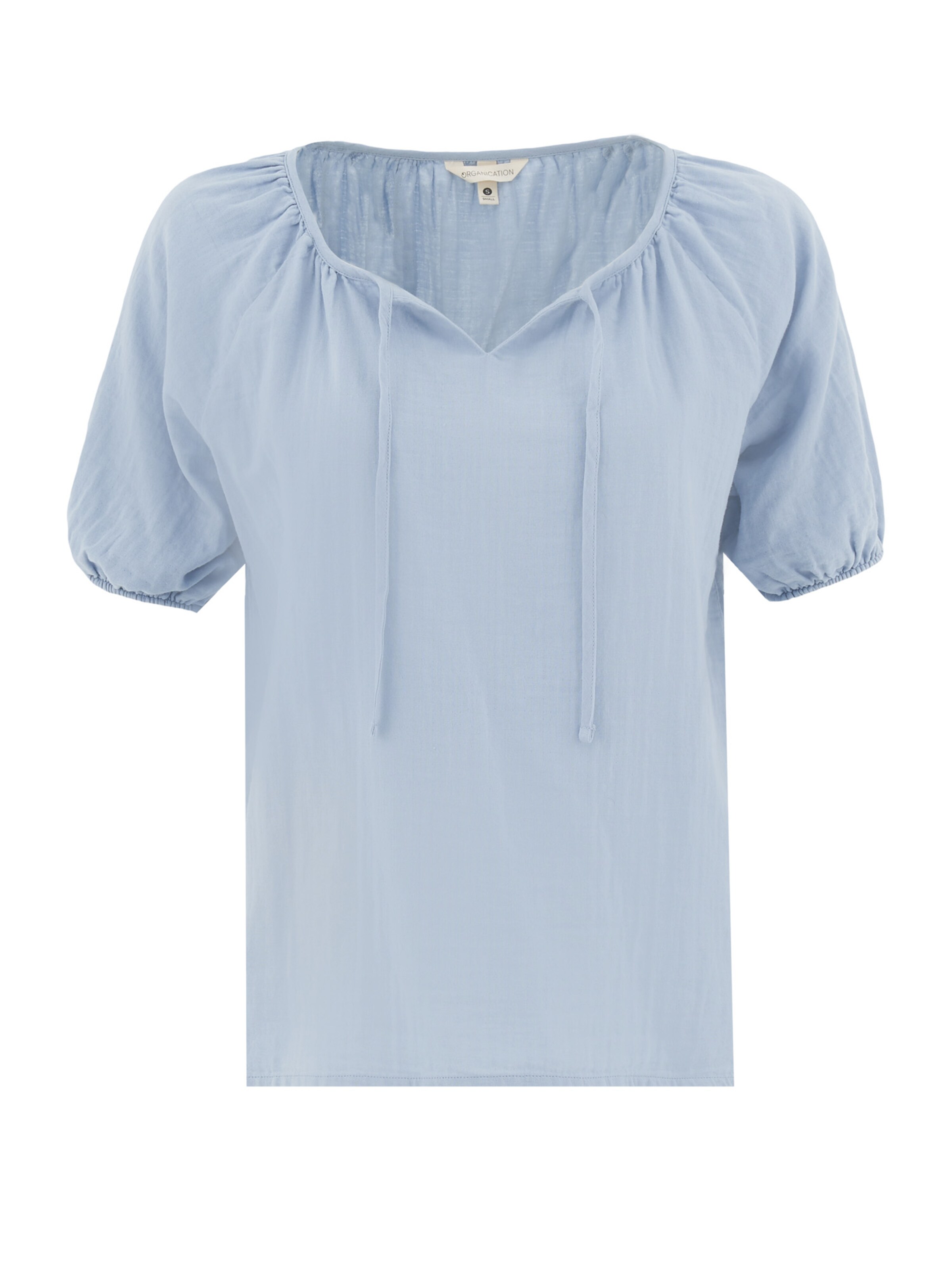Organication Bluse in Blau: Vorderseite