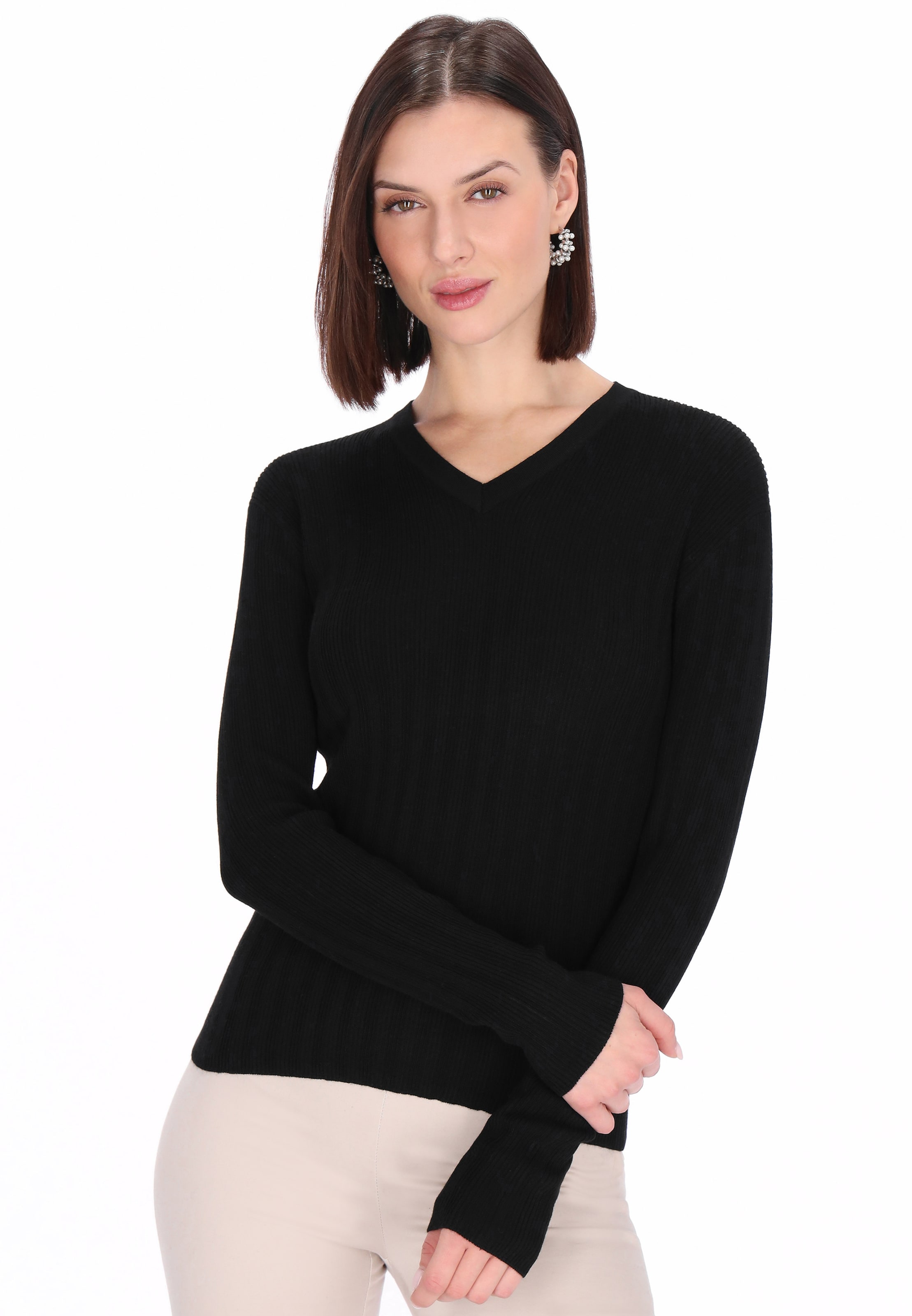 Pull-over Usha en noir : devant