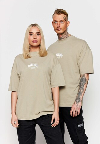 Multiply Apparel T-shirt 'OL' i brun: framsida