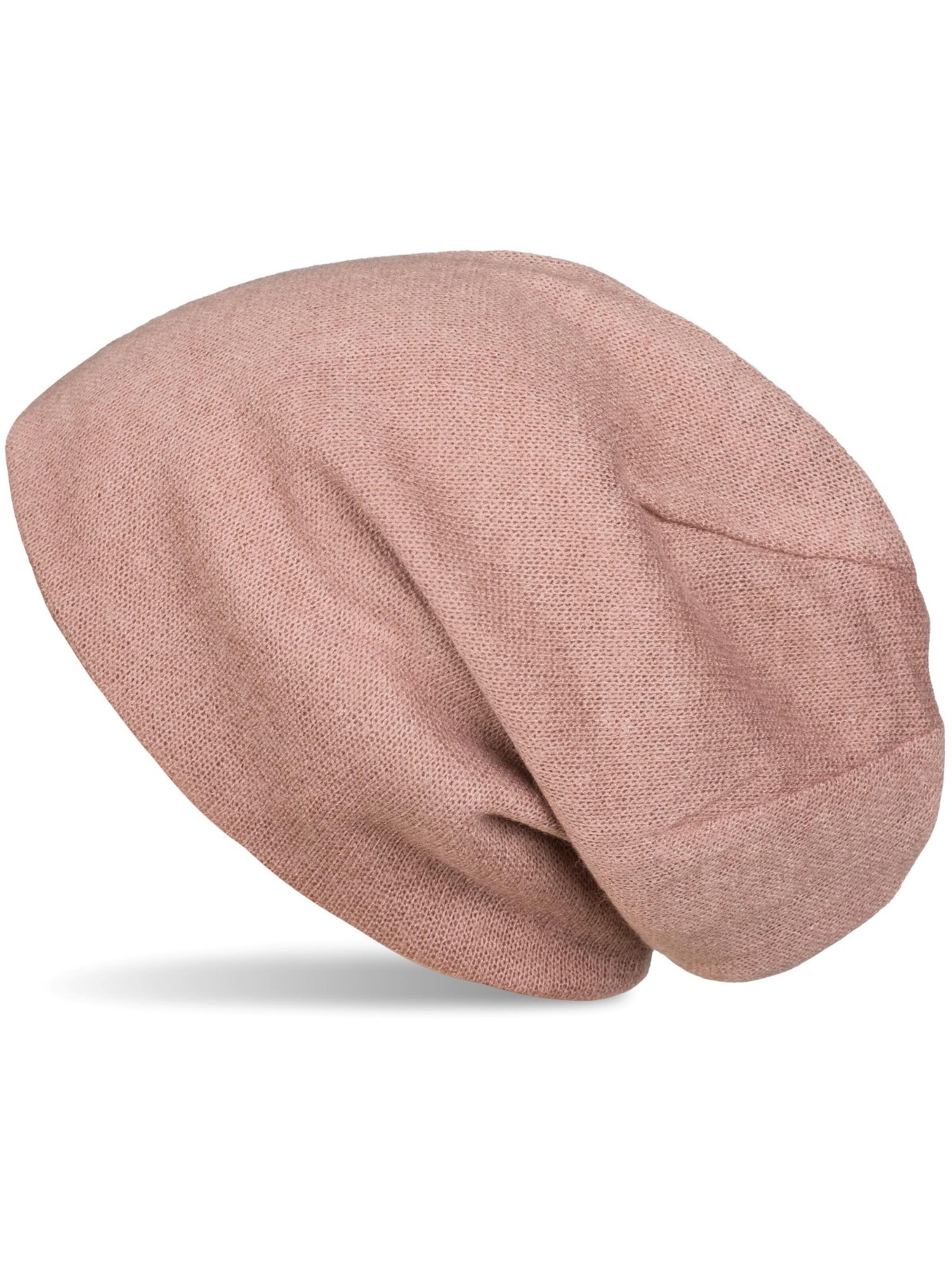 styleBREAKER Mütze 'Feinstrick Beanie Meliert'‌‌‌‌‌‌ in Pink: Vorderseite