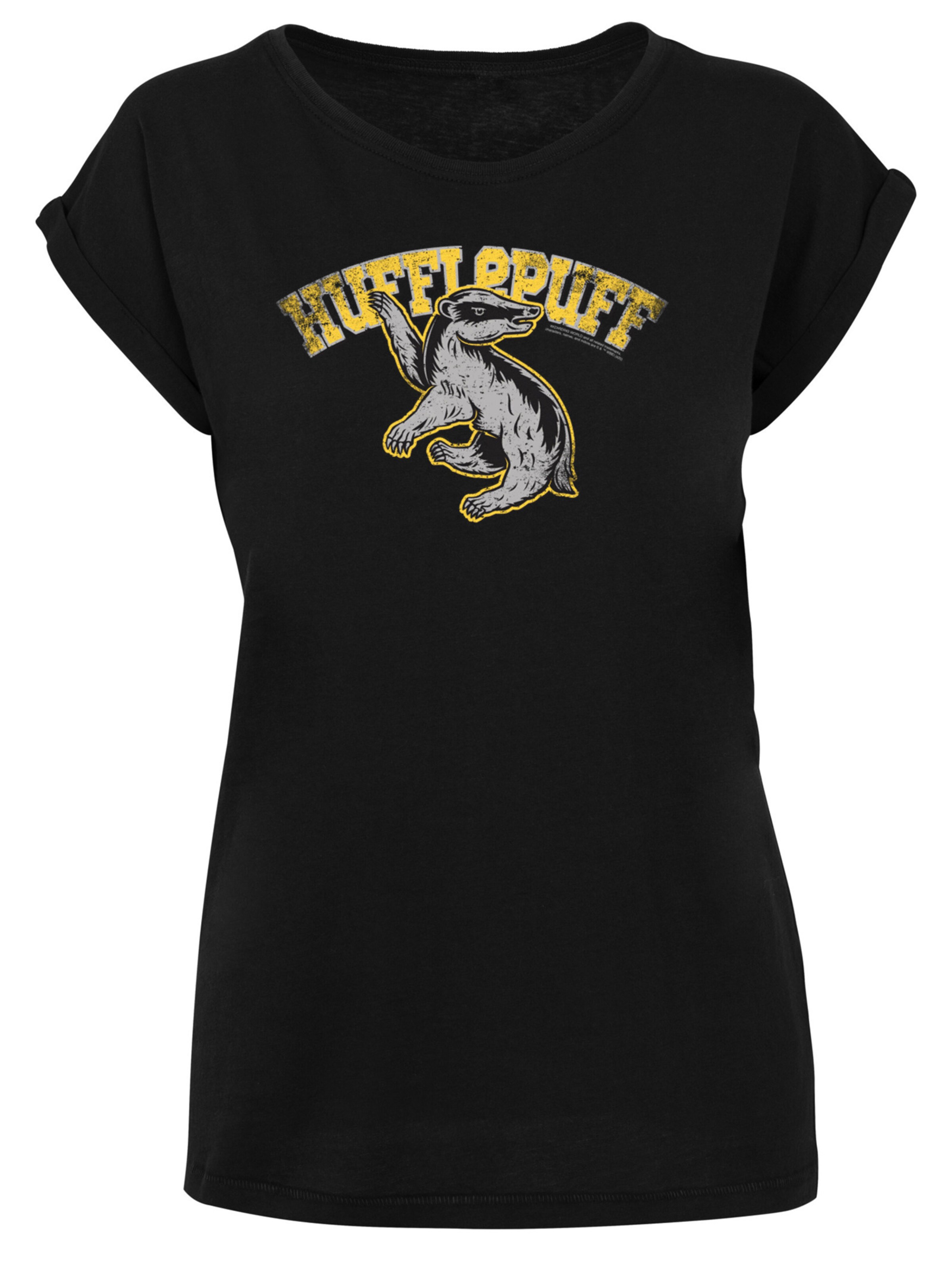 T-shirt 'Harry Potter Hufflepuff Sport Emblem' F4NT4STIC en noir : devant