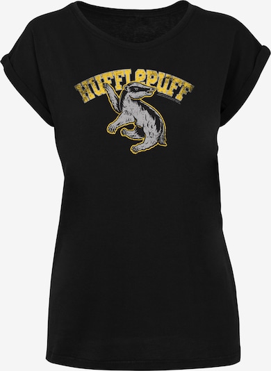 F4NT4STIC T-Shirt 'Harry Potter Hufflepuff Sport Emblem' in gelb / grau / schwarz, Produktansicht