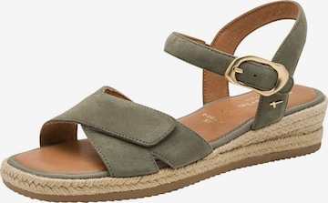 Sandales Tamaris en vert : devant