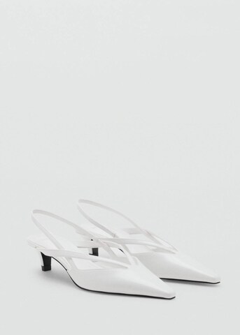 MANGO Slingback Pumps 'Cruce' in White