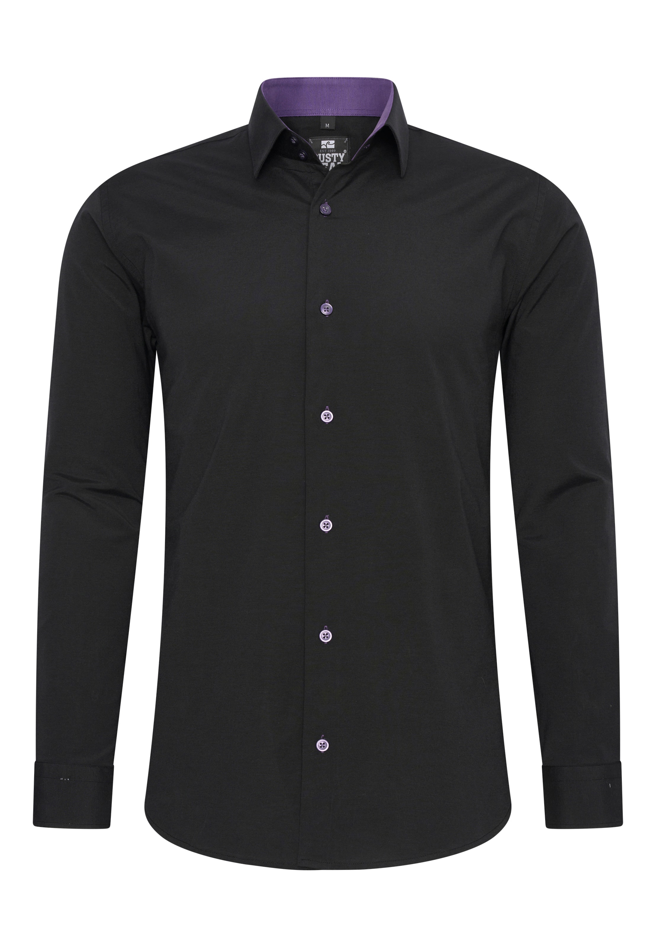 Rusty Neal Button Up Shirt in Black: front
