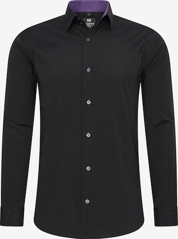 Rusty Neal Button Up Shirt in Black: front