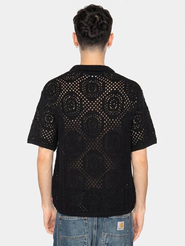 Comfort fit Camicia 'Sweater Camp Shirt Pointelle Crochet Jet' di LEVI'S ® in nero
