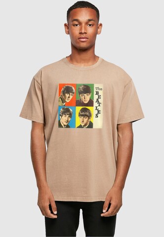 Merchcode T-Shirt 'Beatles' in Beige: predná strana