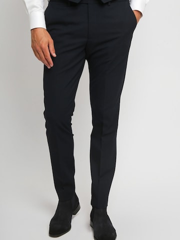 Suitable Slim fit Trousers with creases in Blue: front