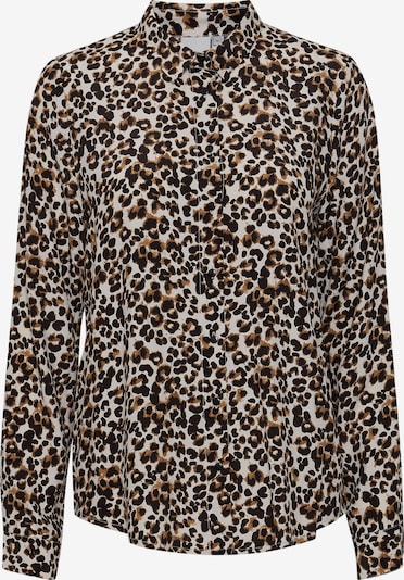 ICHI Bluse 'Elima' i S i beige / rustbrun / sort, Produktvisning