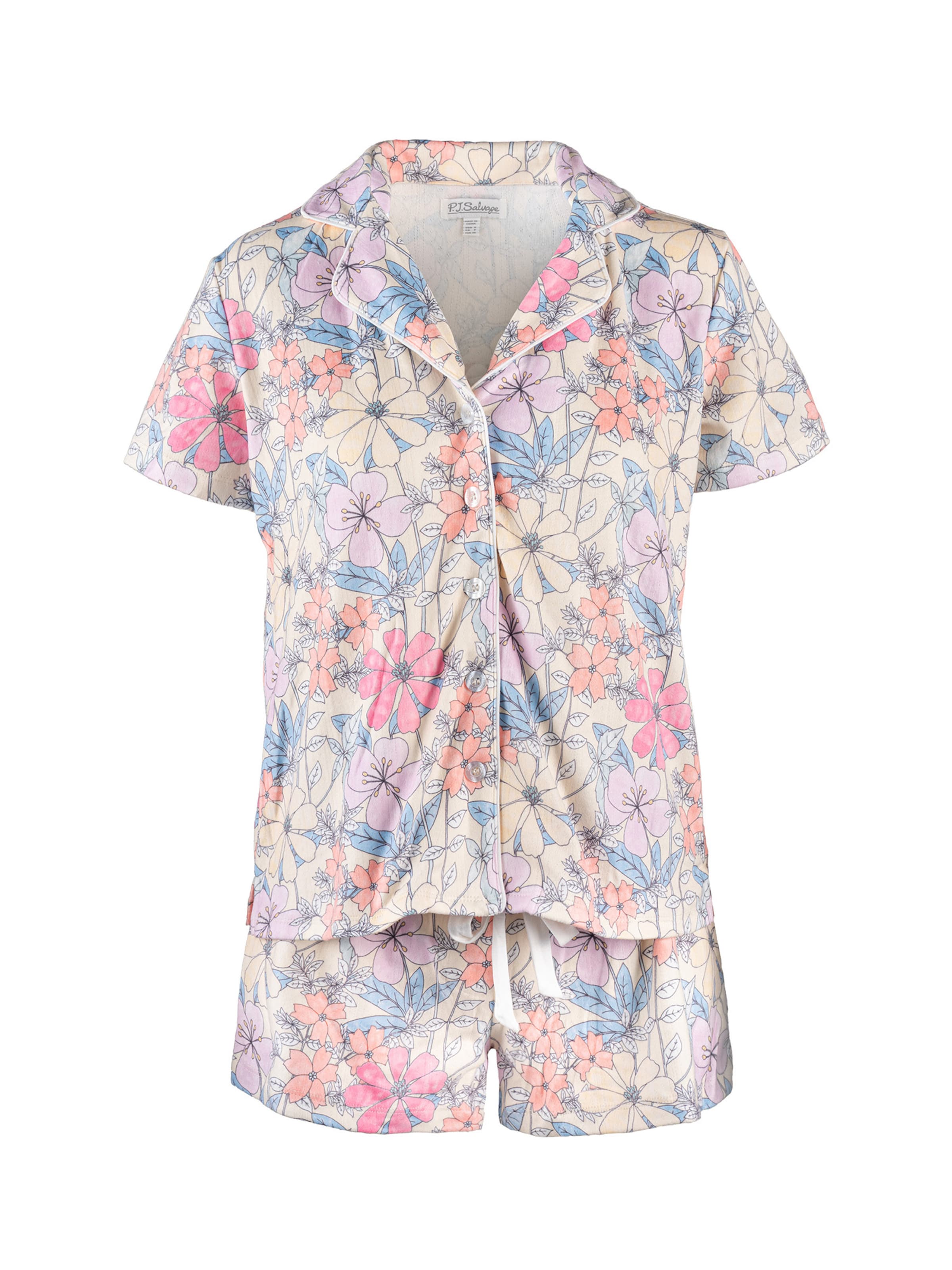 PJ Salvage Shorty 'Garden Dream' in Yellow: front