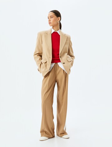 Koton Wide leg Pleated Pants in Beige