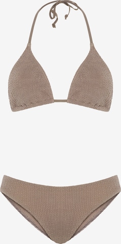 SORBET ISLAND Triangel Bikini 'Mia' in Bruin: voorkant