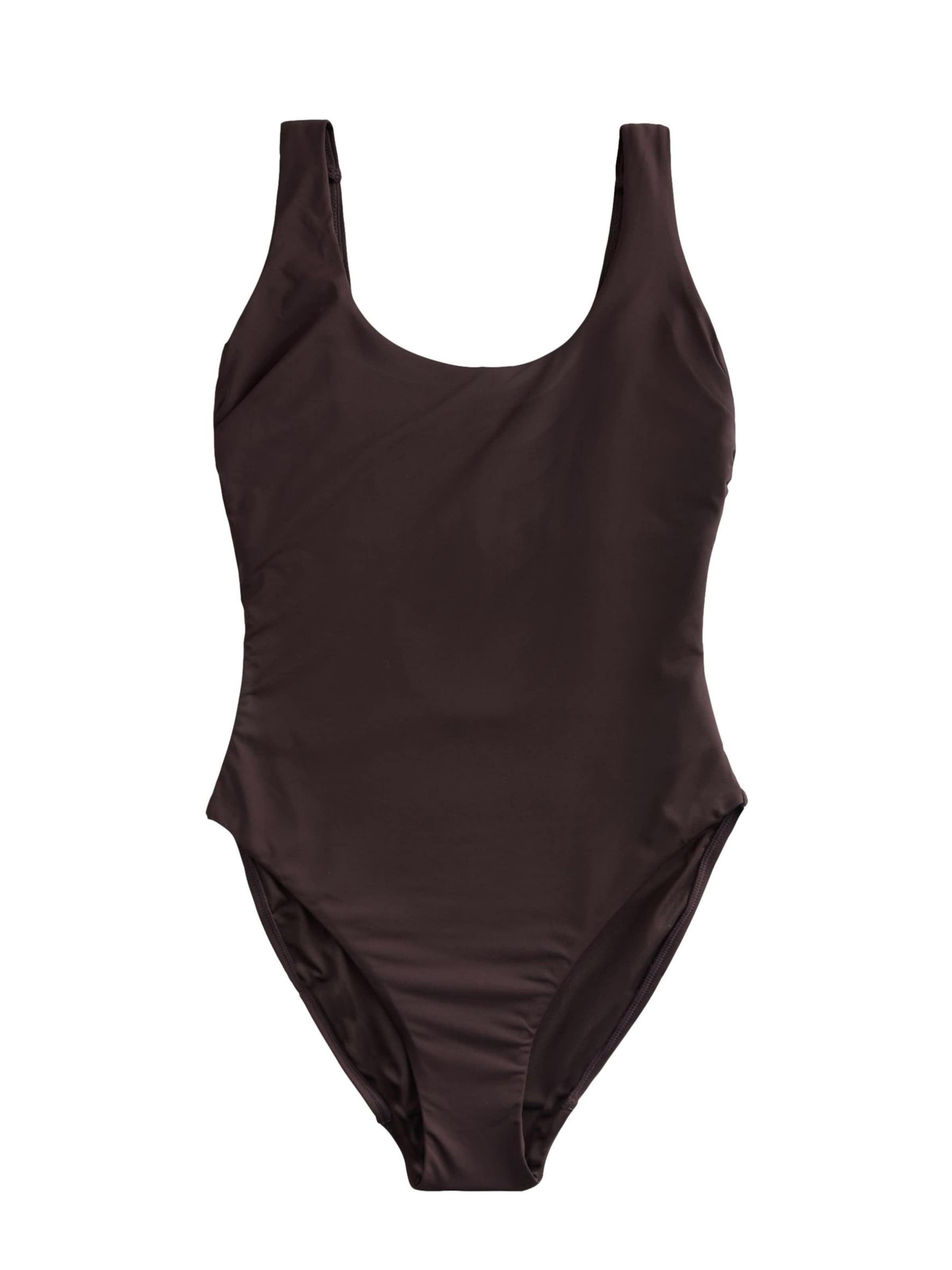 Next Õlapaelteta topp Ujumistrikoo, värv pruun: eest vaates