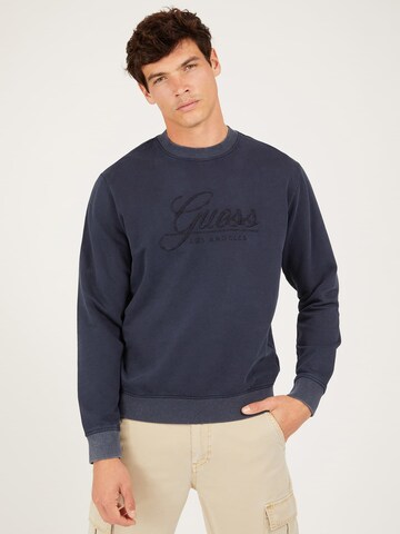 GUESS - Sweatshirt 'Melvyn' em azul: frente