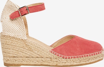 Alhamas - Sandalias con hebilla 'Alpargata Cuña 7 cm' en rosa: frente