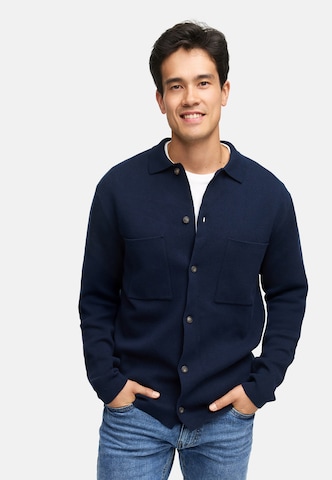 INDICODE JEANS Gebreid vest 'Bellino' in Blauw: voorkant