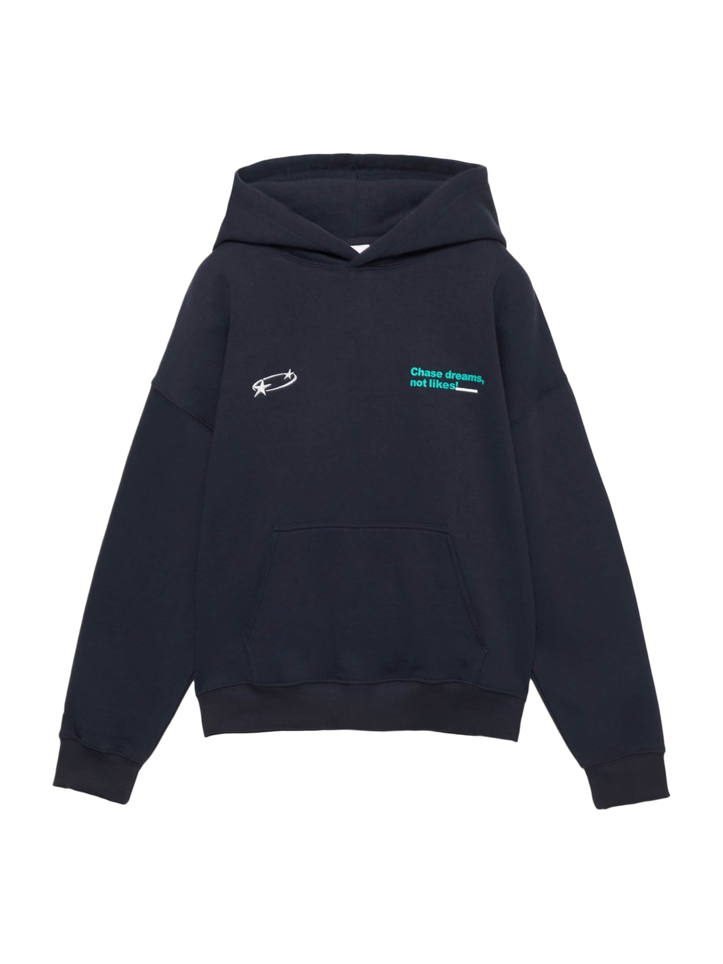 Sweat-shirt Pull&Bear en bleu : devant