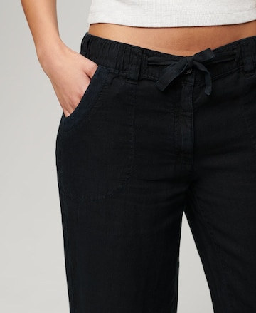 Superdry Wide Leg Hose in Schwarz