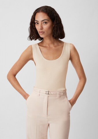 COMMA Gebreide top in Beige: voorkant