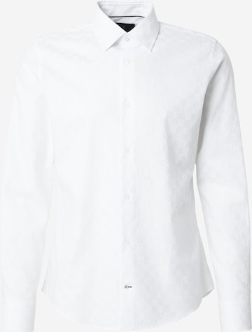 Coupe slim Chemise 'JSH-258Pierce3' JOOP! en blanc : devant