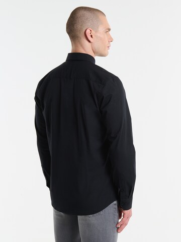 BIG STAR Regular fit Button Up Shirt 'NISSIP' in Black