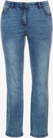 Ulla Popken Slimfit Jeans in Blauw: voorkant