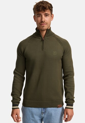 INDICODE JEANS Sweater ' Swift ' in Green: front