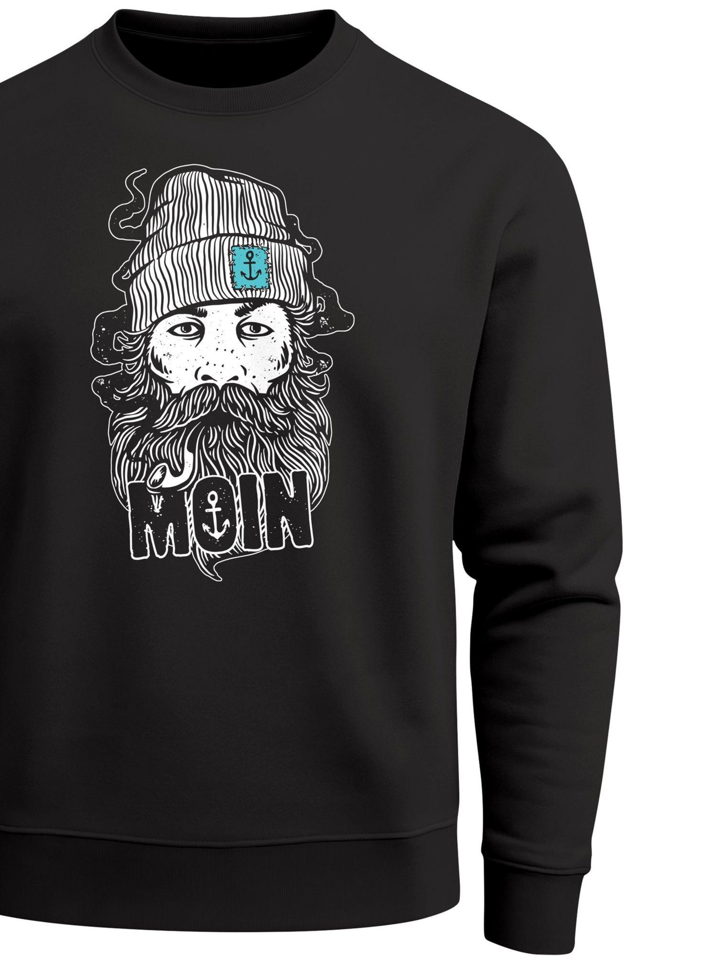 Neverless Sweatshirt 'Moin' in Black