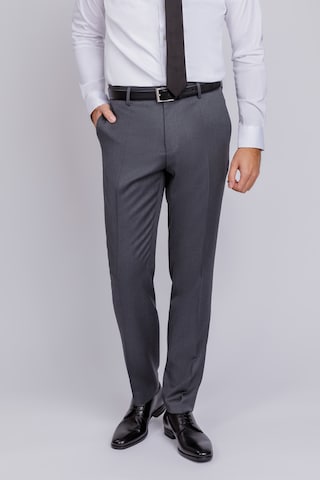 HUGO Red Regular Pleated Pants 'Genius' in Grey: front