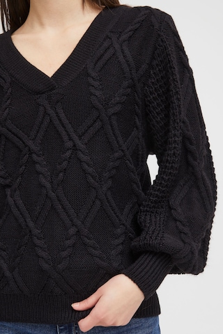 ICHI Strickpullover in Schwarz