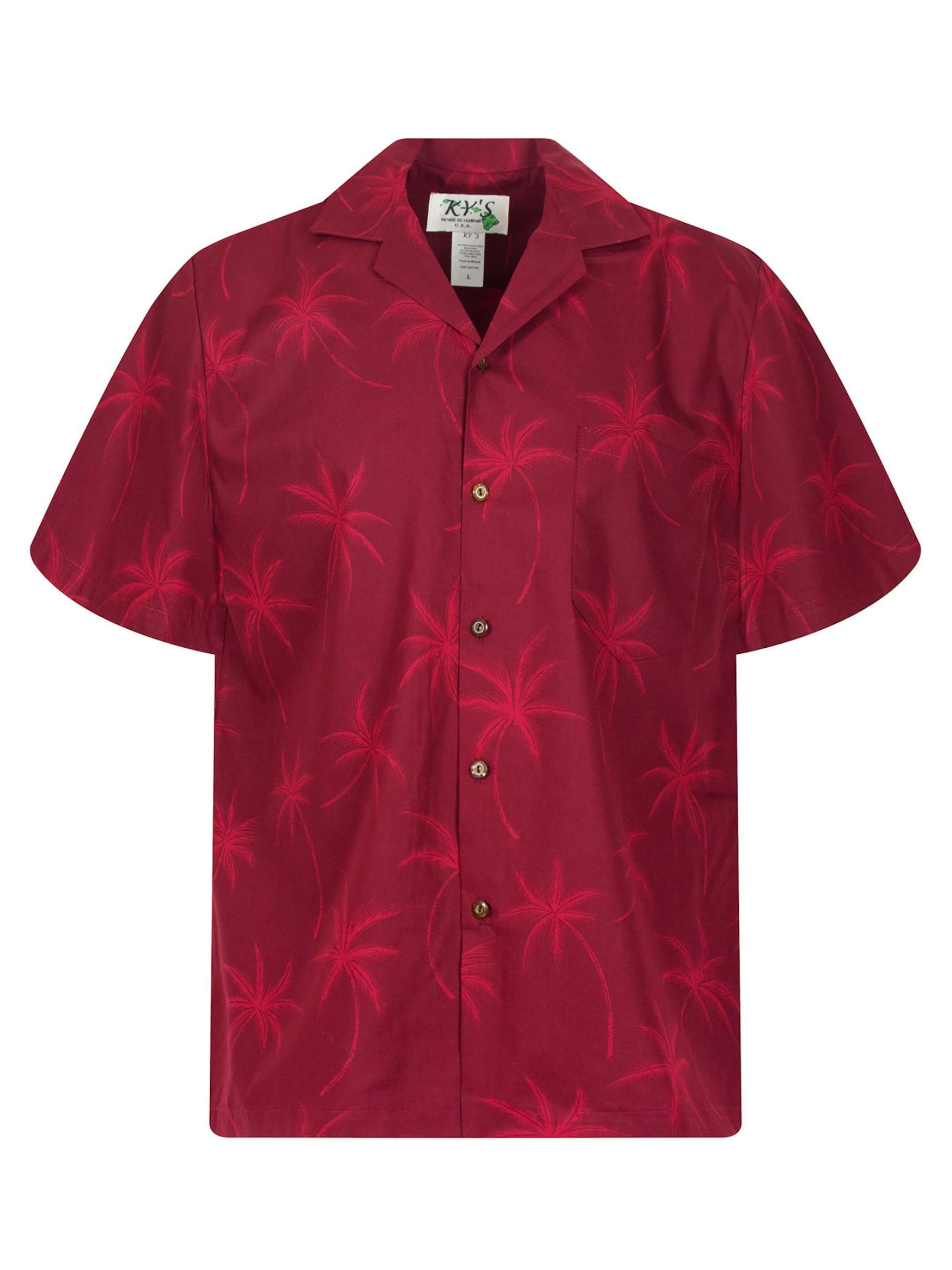 KY's Regular fit Button Up Shirt 'Palmshadow' in Red: front