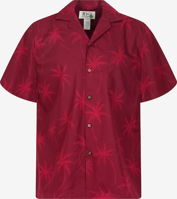 KY's Regular Fit Hemd 'Palmshadow' in Rot: Vorderseite