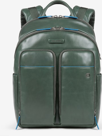 Piquadro Backpack 'Blue Square' in Green: front
