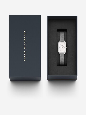 Daniel Wellington Αναλογικό ρολόι 'Quadro Pressed Sterling S White' σε ασημί