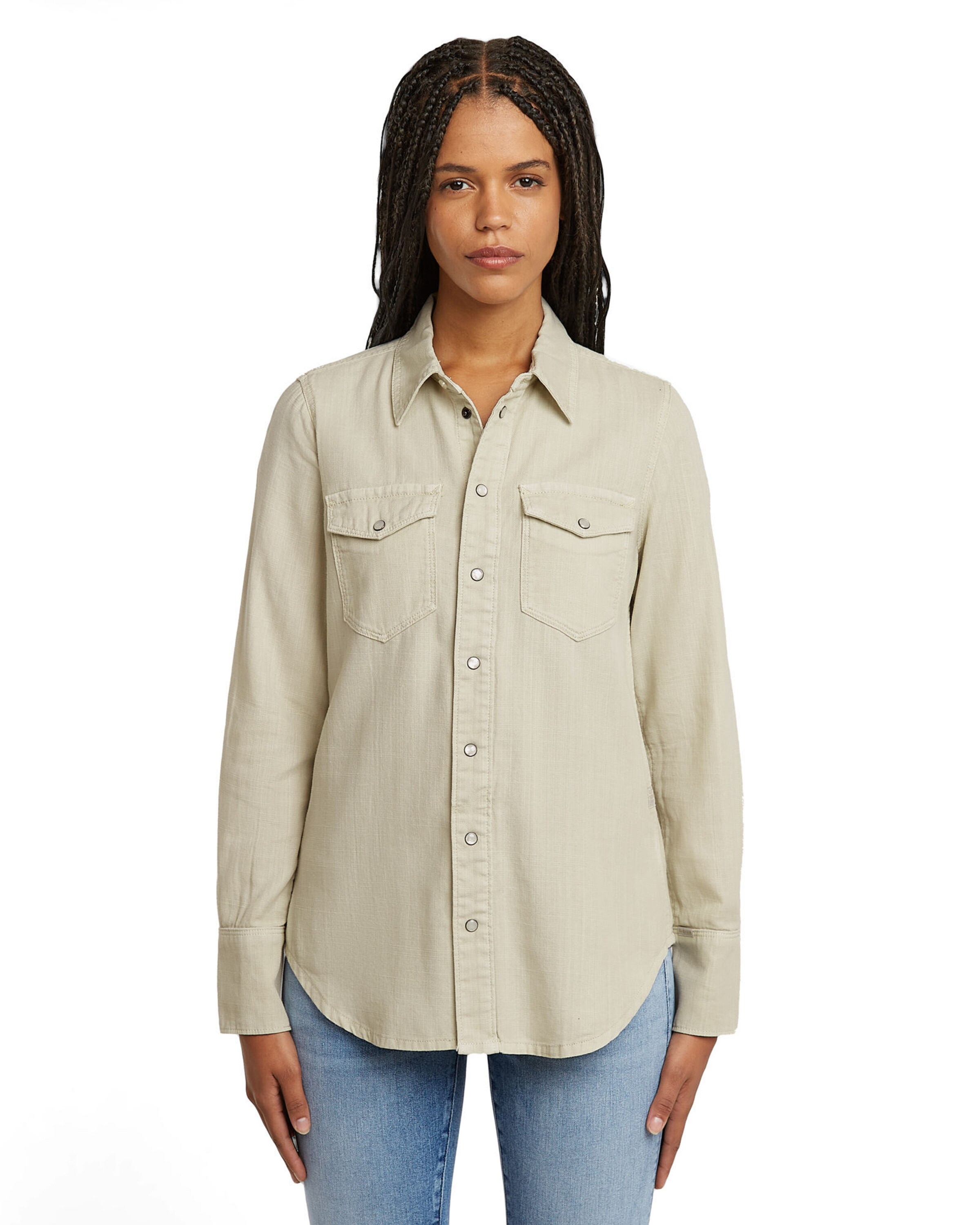 G-STAR Blouse in Groen: voorkant