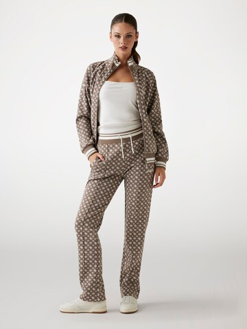 GUESS Zip-Up Hoodie 'Scuba' in Brown