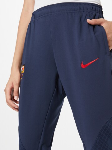 NIKE Slim fit Workout Pants 'FC Barcelona' in Blue