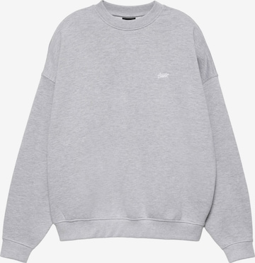 Pull&Bear Sweatshirt 'STWD' in Grijs: voorkant
