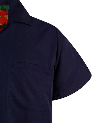 King Kameha Regular fit Button Up Shirt 'Christmas Wedding' in Blue