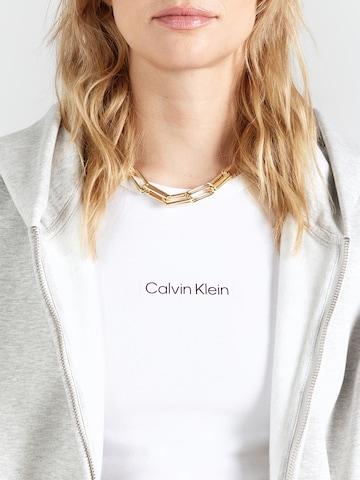 balta Calvin Klein Jeans Marškinėliai