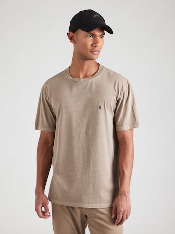 T-Shirt 'SOLID STONE' Volcom en beige : devant