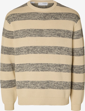 SELECTED HOMME Sweater 'Stan' in Beige: front