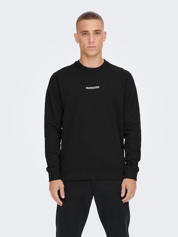 Only & Sons Sweatshirt 'ELON' in Black: front