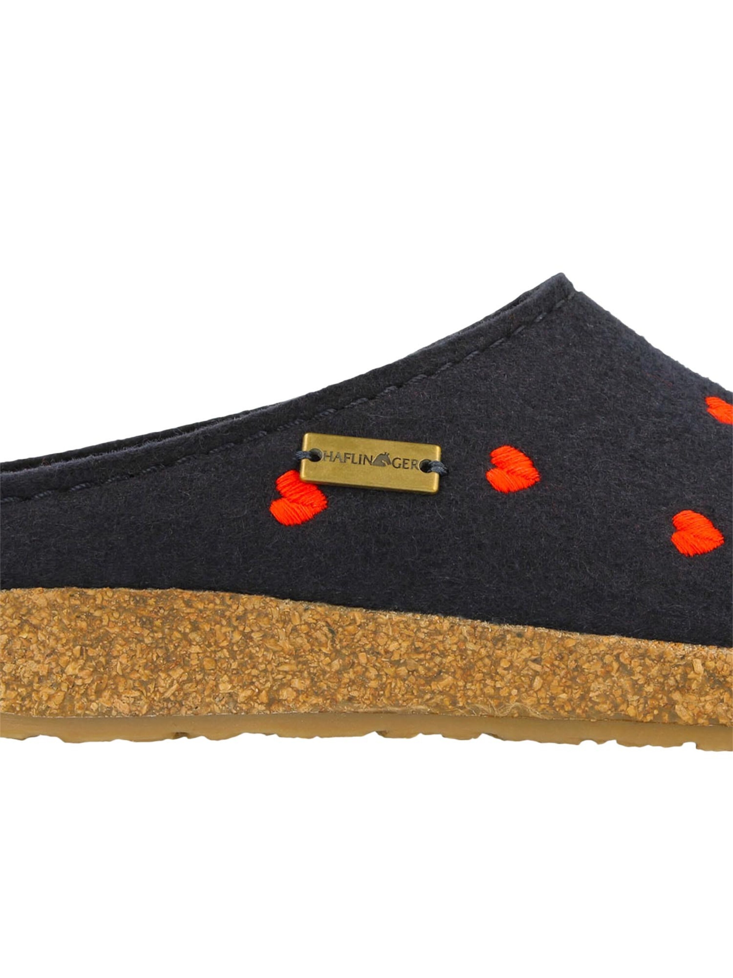 HAFLINGER Clogs 'Grizzly Cuoricini' in Blue